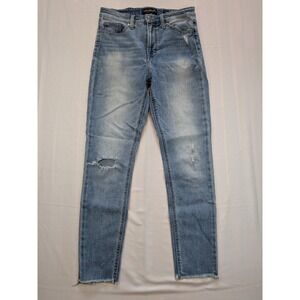 Lucky Brand Bridgette Skinny Jeans Light Wash Distressed Raw Hem 6/28 High Rise